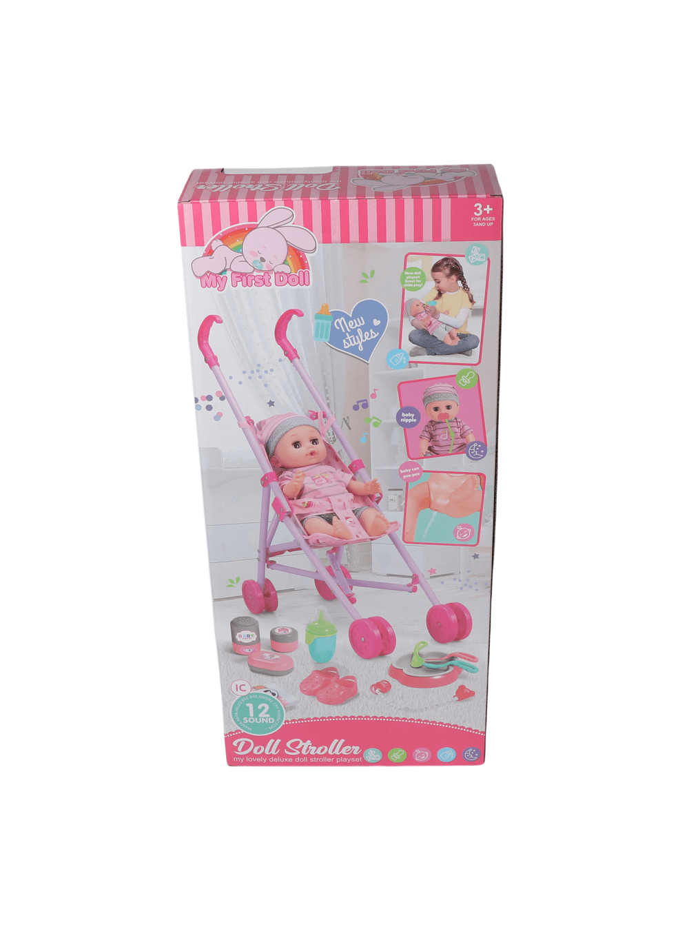 Vdora Dolls - Baby Doll Stroller Playset 13Pcs - 14 Inch