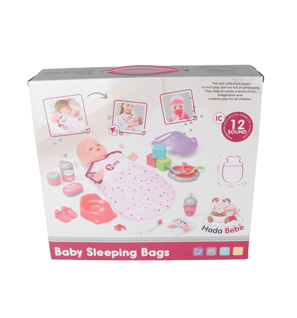 Vdora Dolls - Baby Doll W/ Sleeping Bag Playset - 14 Inch