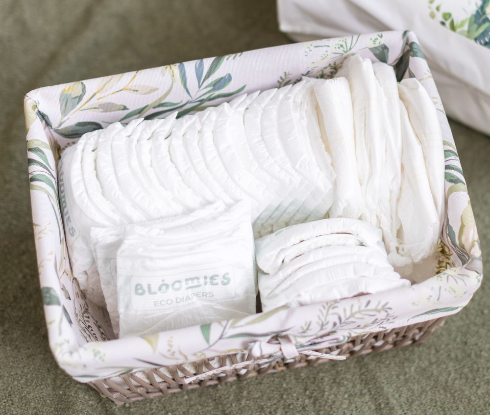 Bloomies - Organic Bamboo Baby Diapers - Size1 - Up to 5kg - 28 Pcs