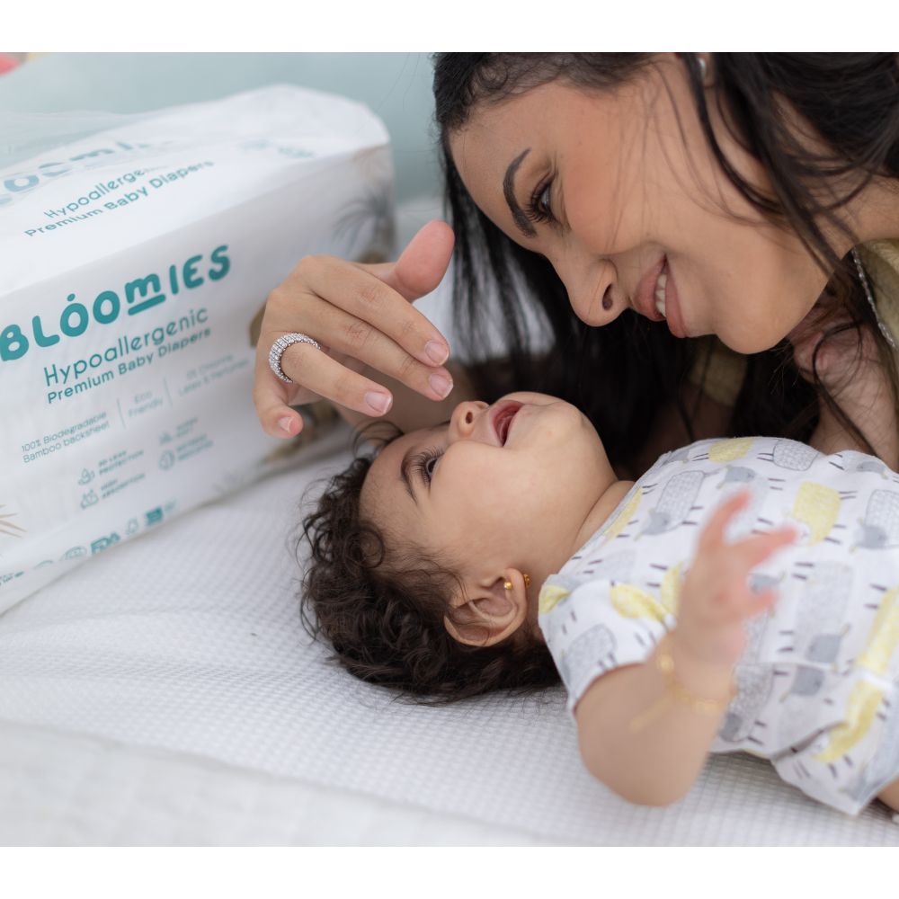 Bloomies - Organic Bamboo Baby Diapers - Size1 - Up to 5kg - Pack of 3 - 84 Pcs