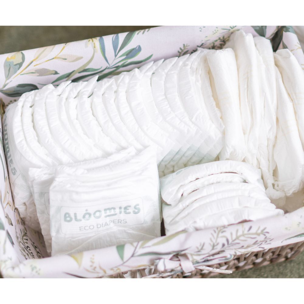 Bloomies - Organic Bamboo Baby Diapers - Size1 - Up to 5kg - Pack of 3 - 84 Pcs