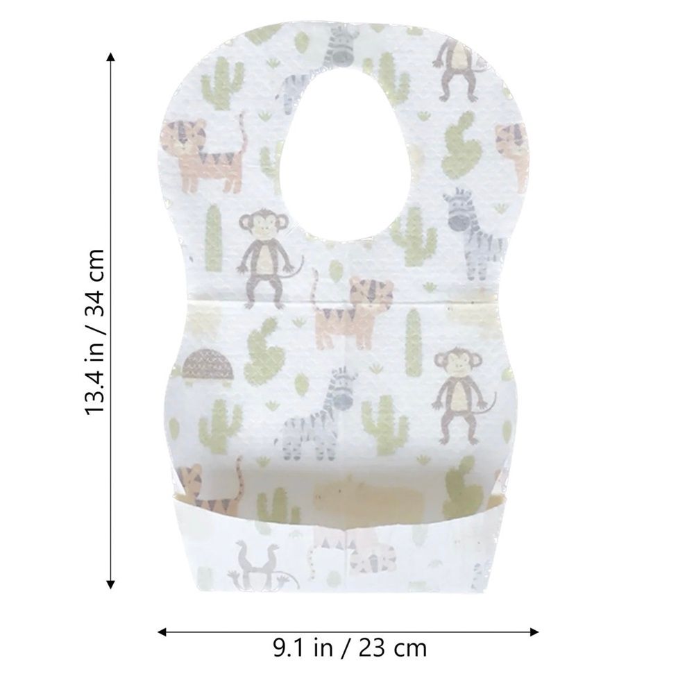 Cute 'n' Cuddle - Disposable Bibs - Animal Pattern - Pack of 20