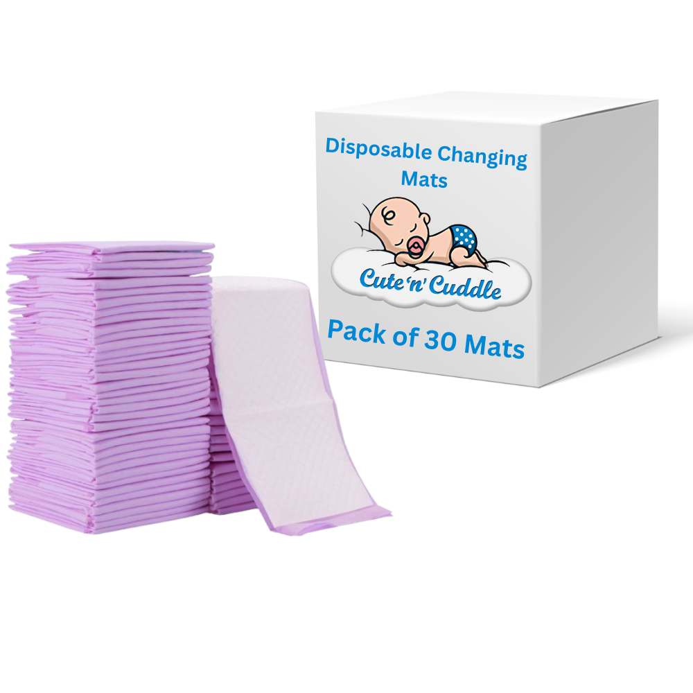 Cute 'n' Cuddle - Disposable Changing Mats - Lavender - 30 Pcs - 60 x 45cm