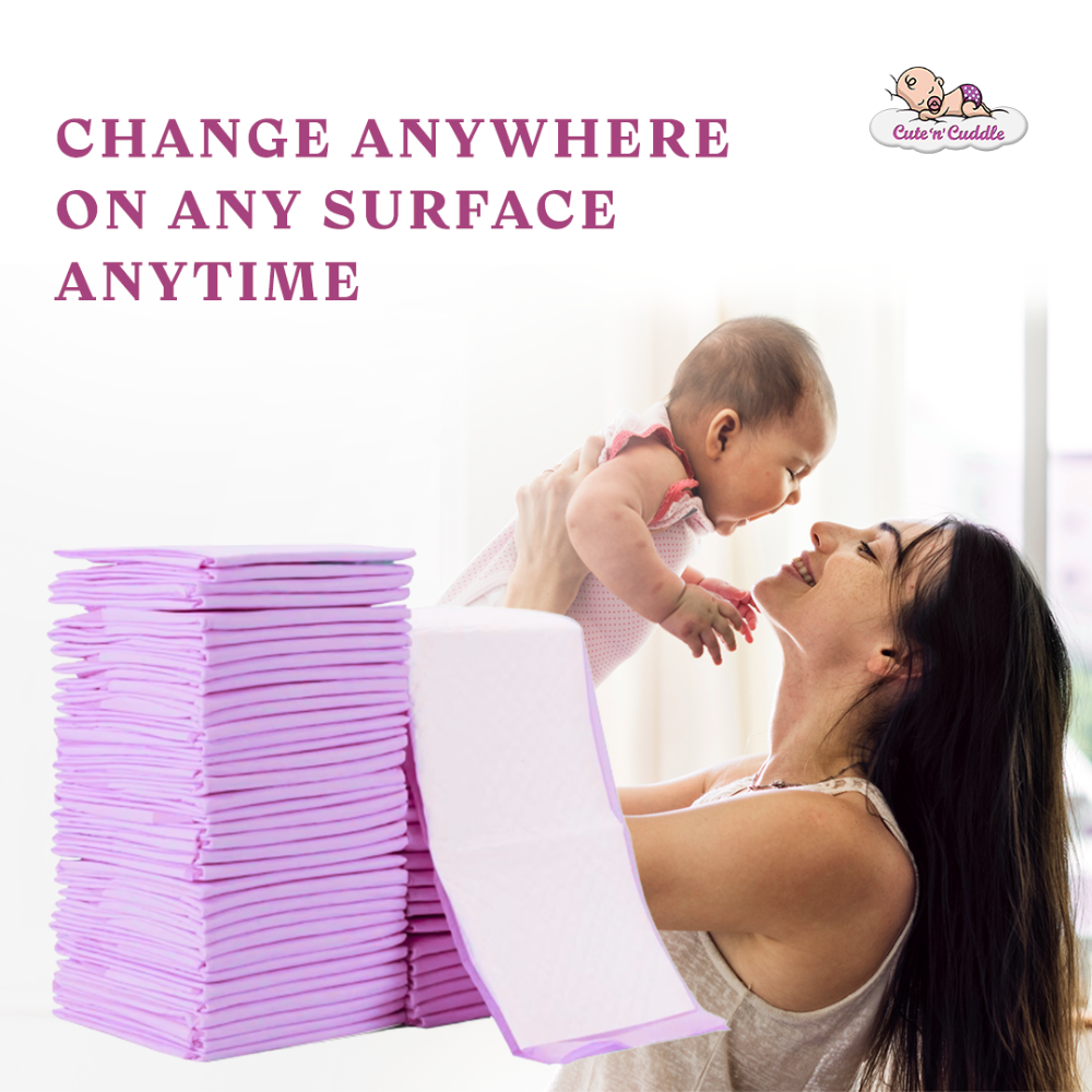 Cute 'n' Cuddle - Disposable Changing Mats And Scented Bags - Lavender/Pink - 240 Pcs