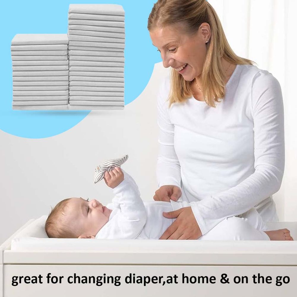 Cute 'n' Cuddle - Disposable Changing Mats And Scented Bags - White/Blue - 60 Pcs