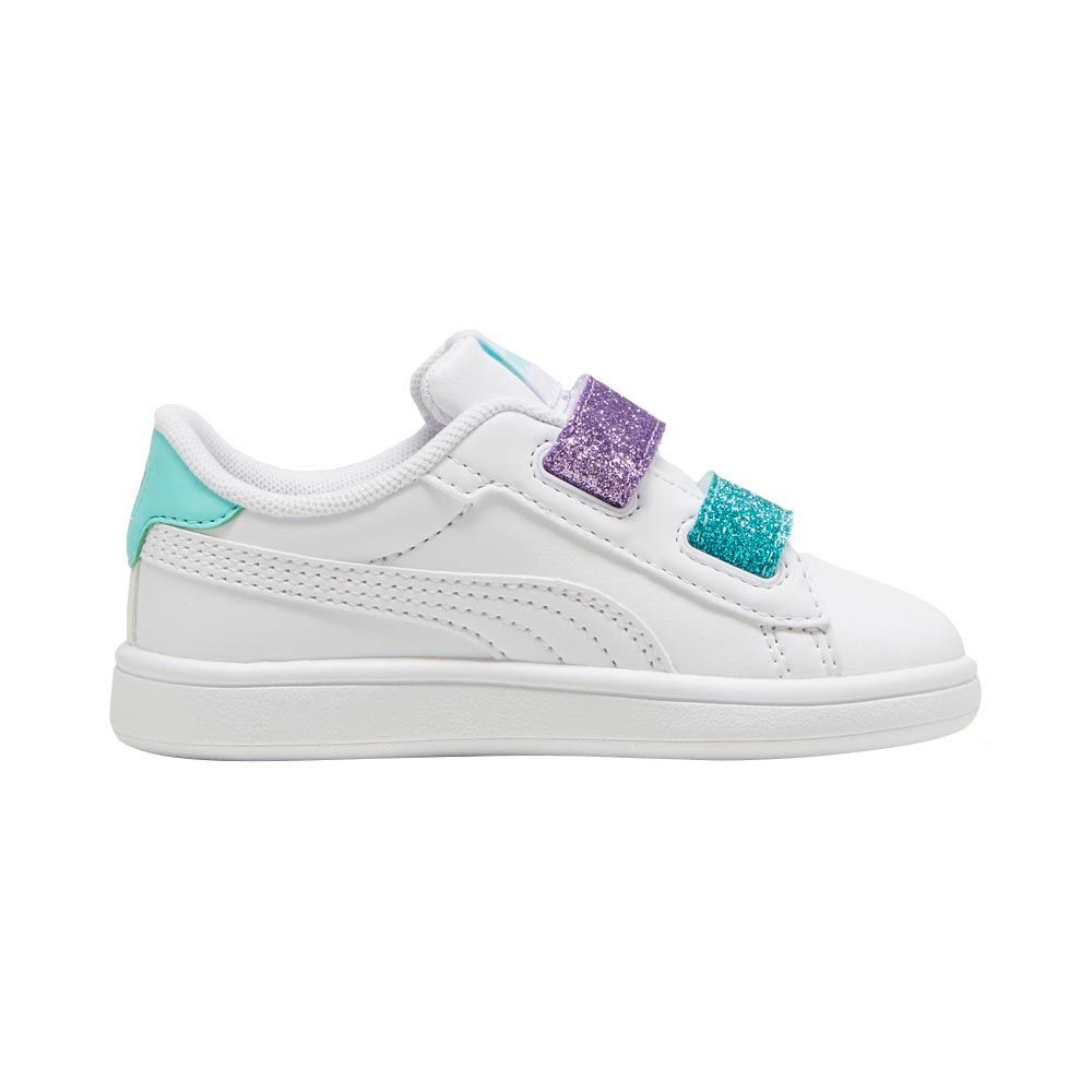 Puma - Smash 3.0 L Glitter Velcro V Infant PU Sneakers - White