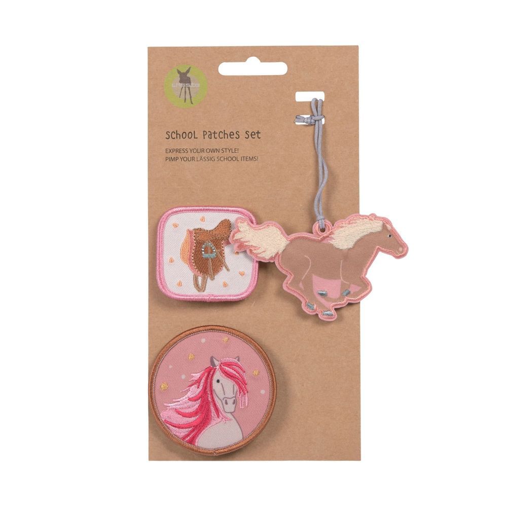 Lassig - School Patches Set - Horse Pink - 3 Pcs