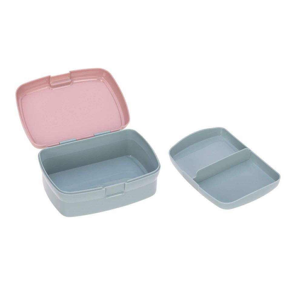 Lassig - Lunchbox With 2 Compartment And Water Bottle - ChinChilla - 460ml