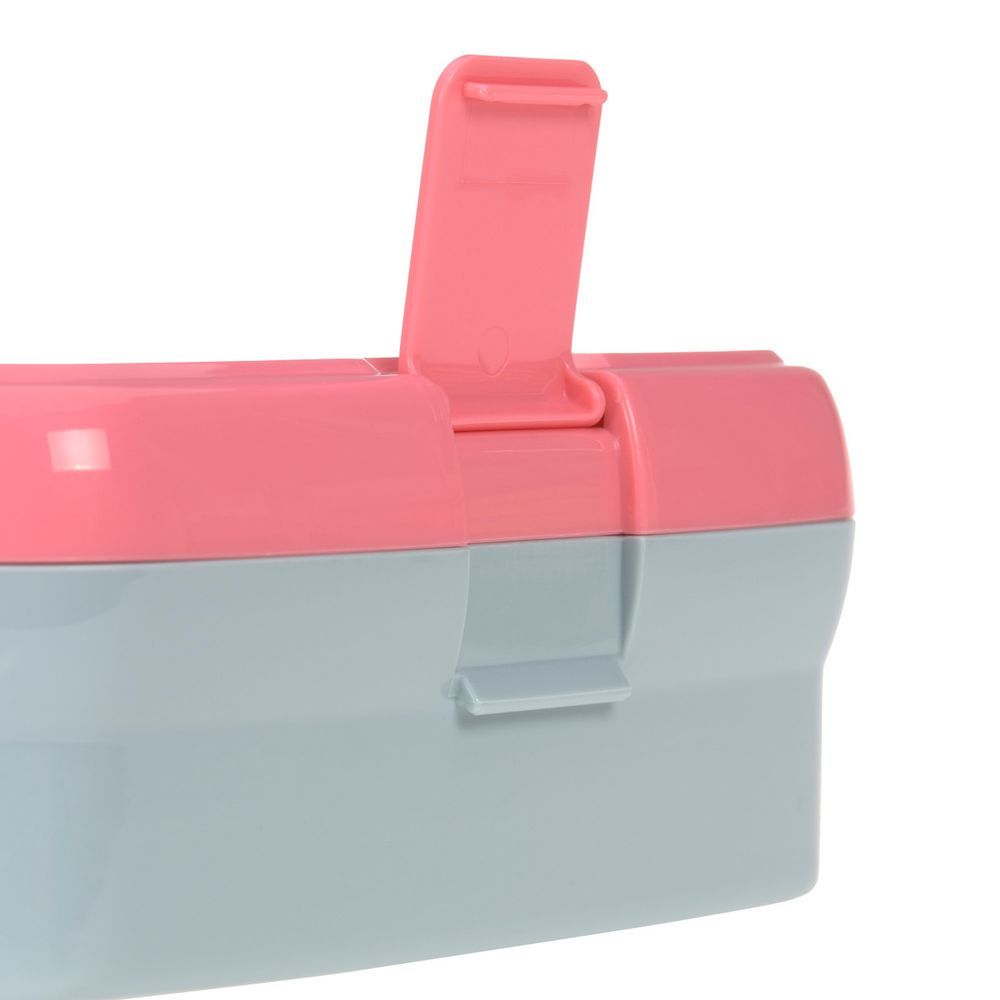 Lassig - Lunchbox With 2 Compartment And Water Bottle - Dino Rose - 460ml