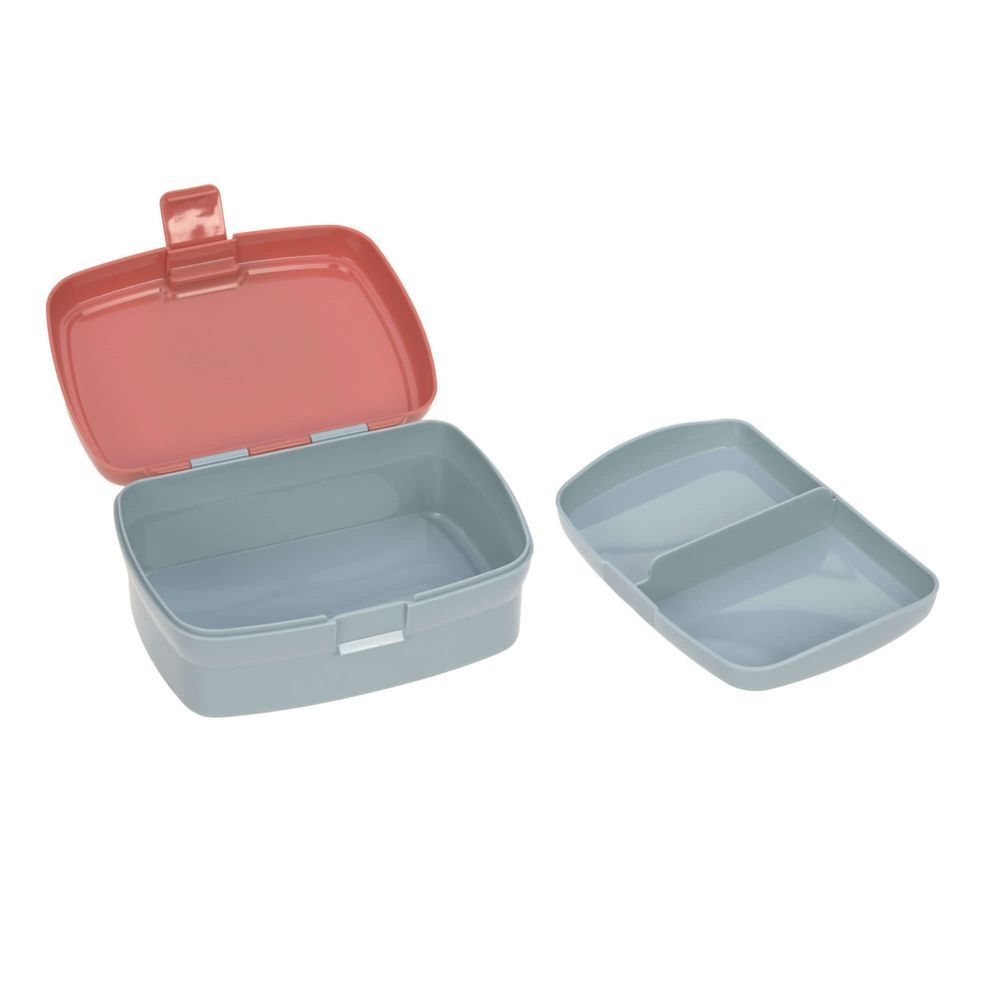 Lassig - Lunchbox With 2 Compartment And Water Bottle - Fox - 460ml