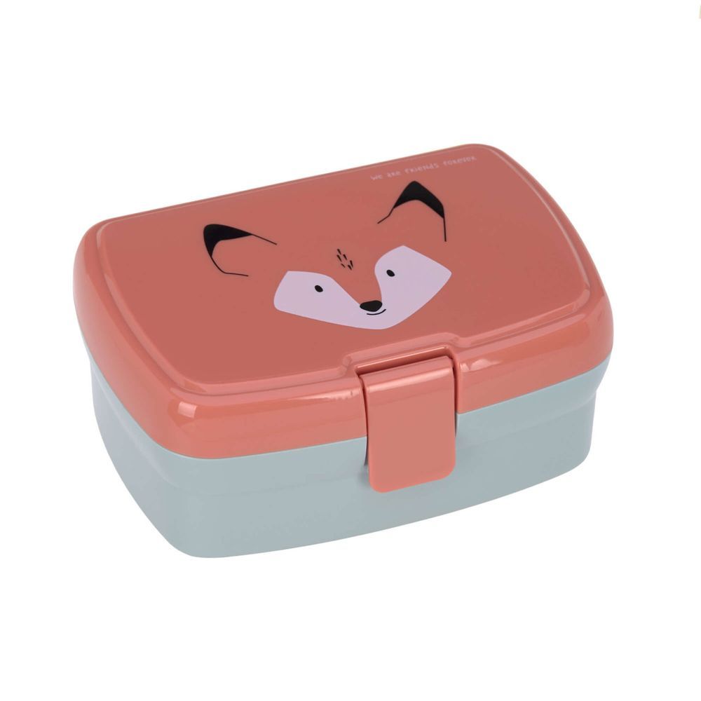 Lassig - Lunchbox With 2 Compartment And Water Bottle - Fox - 460ml