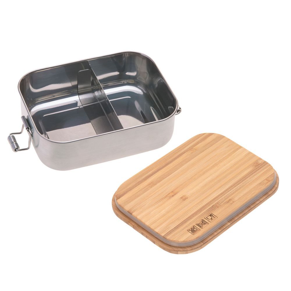 Lassig - Stainless Steel Lunch Box With Bamboo Lid - Adventure