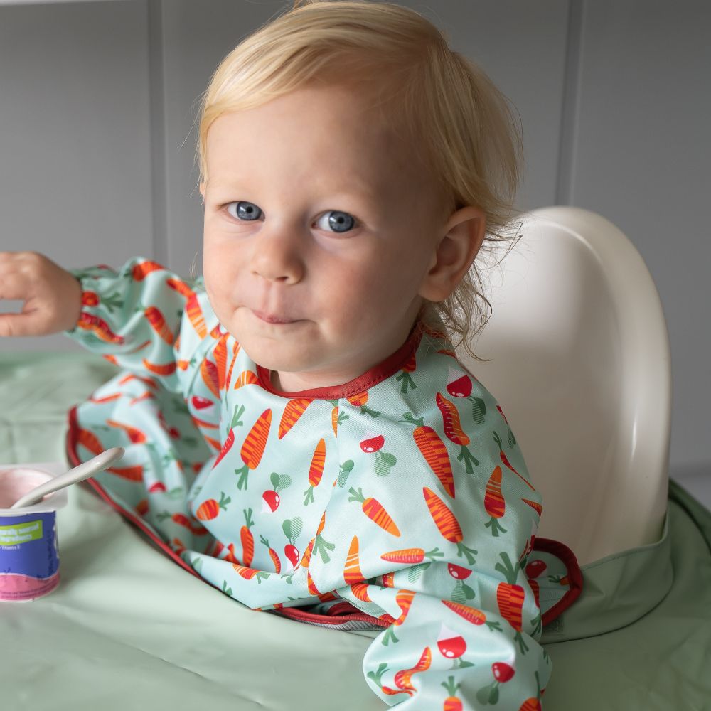 Tidy Tot - Long Sleeves Coverall Bib - Carrot And Radish