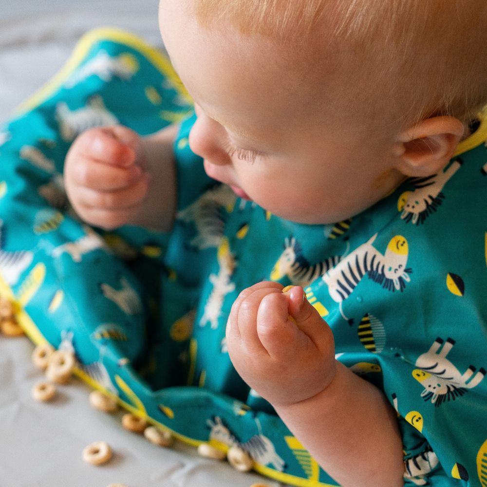 Tidy Tot - Long Sleeves Coverall Bib - Dancing Zebras