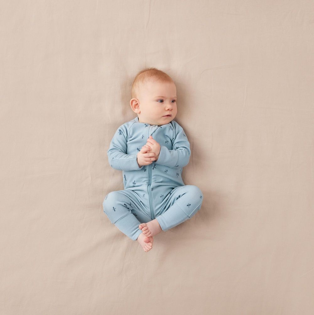 ergoPouch - Dragonflies Long Sleeve Romper 1.0 Tog - Blue