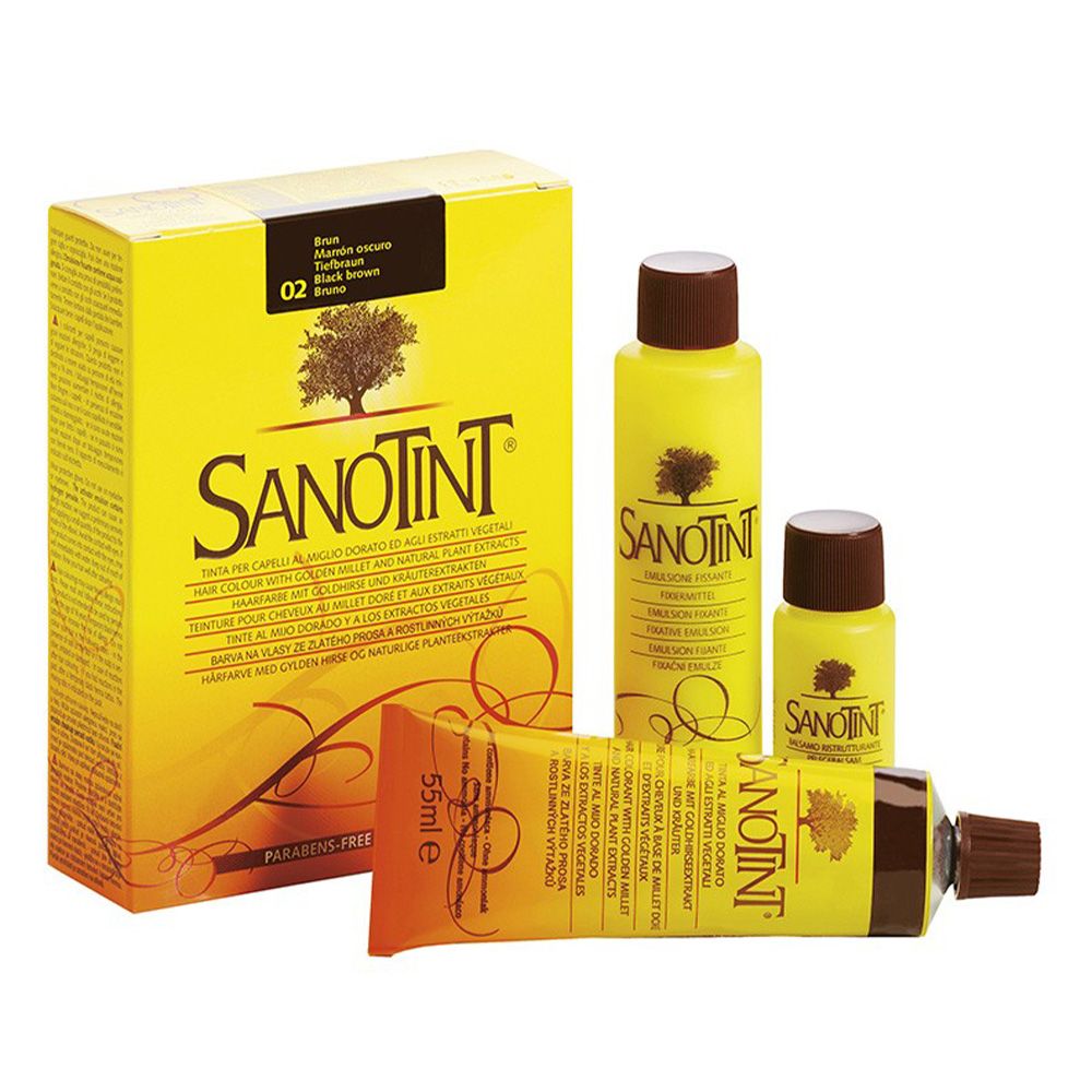 Sanotint - Classic Permanent Hair Colour Kit - Black Brown 02 - 125 ml