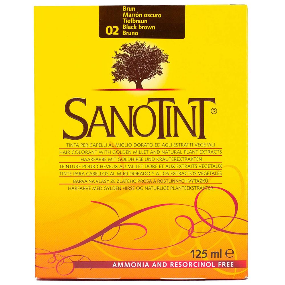 Sanotint - Classic Permanent Hair Colour Kit - Black Brown 02 - 125 ml