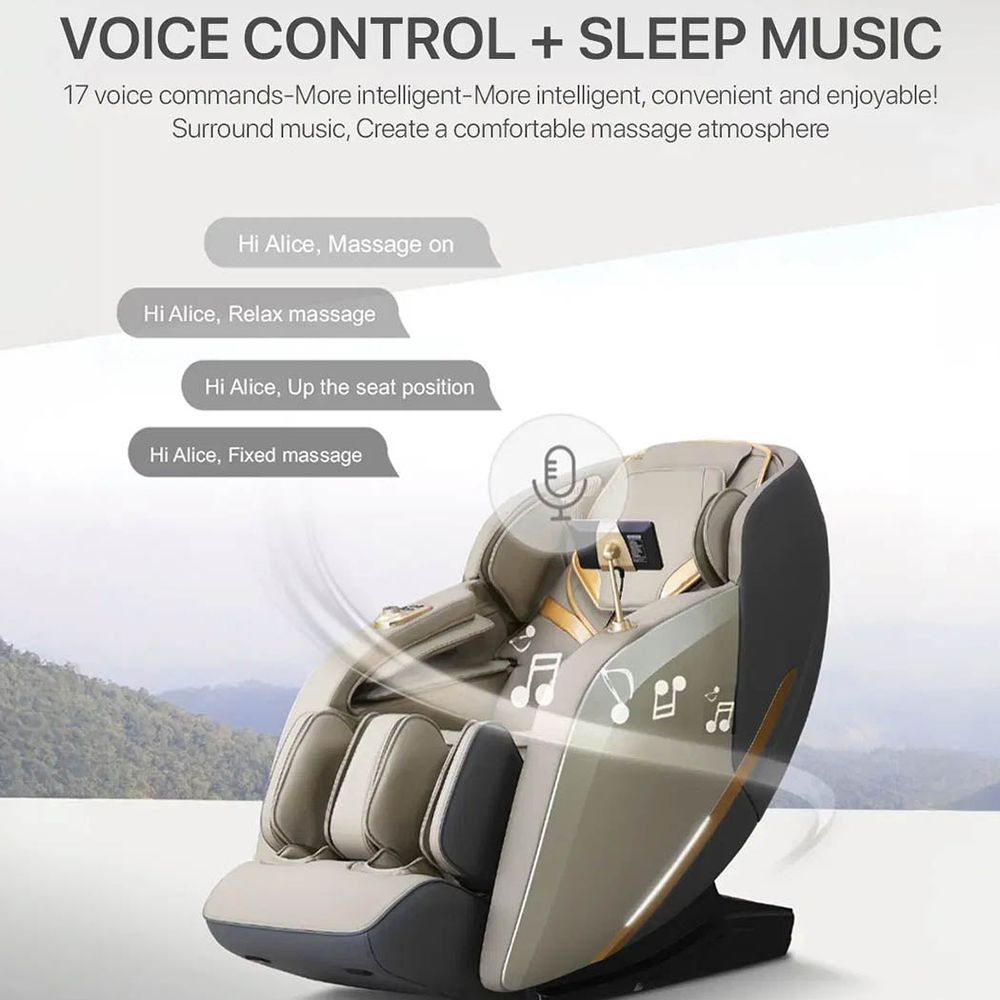 Nourest - Nova 4D Full Body Massage Chair With Voice Control - Grey