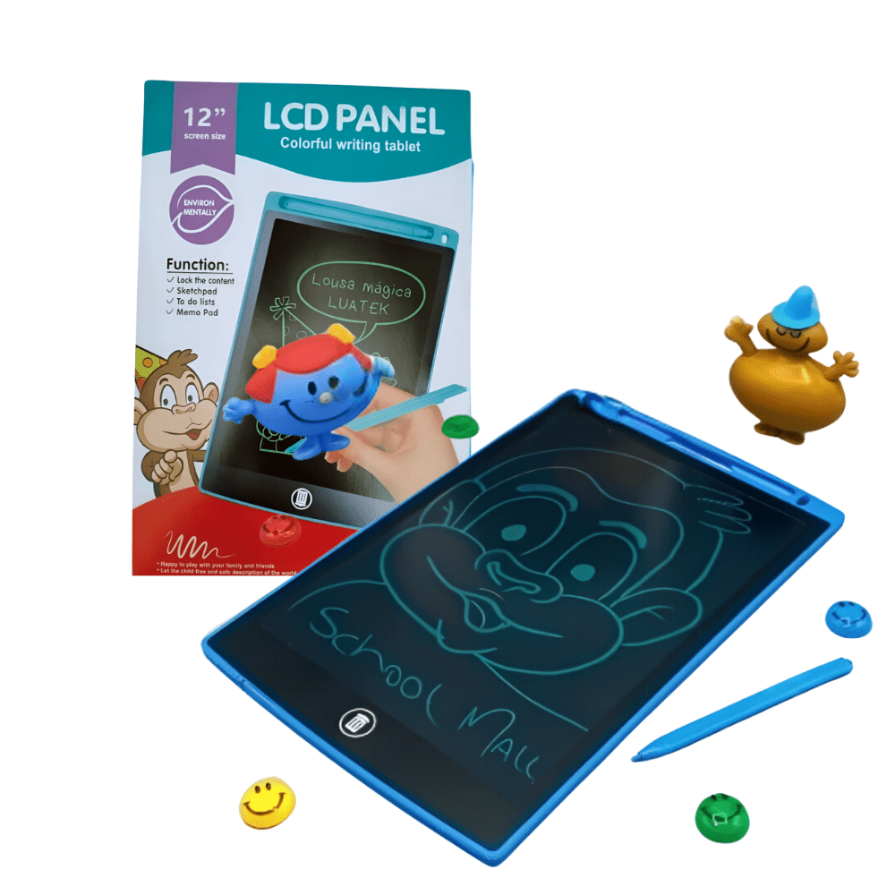 Funfiniti - LCD Writing And Drawing Tablet - 12-Inch - Black/Blue