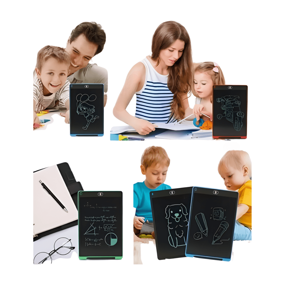 Funfiniti - LCD Writing And Drawing Tablet - 12-Inch - Black/Blue