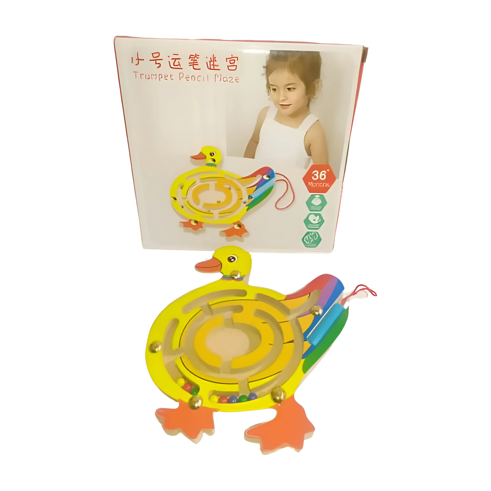 Funfiniti - Magnetic Maze Duck Wooden Puzzle Toy