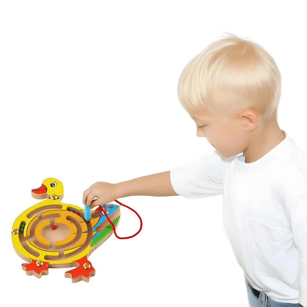 Funfiniti - Magnetic Maze Duck Wooden Puzzle Toy