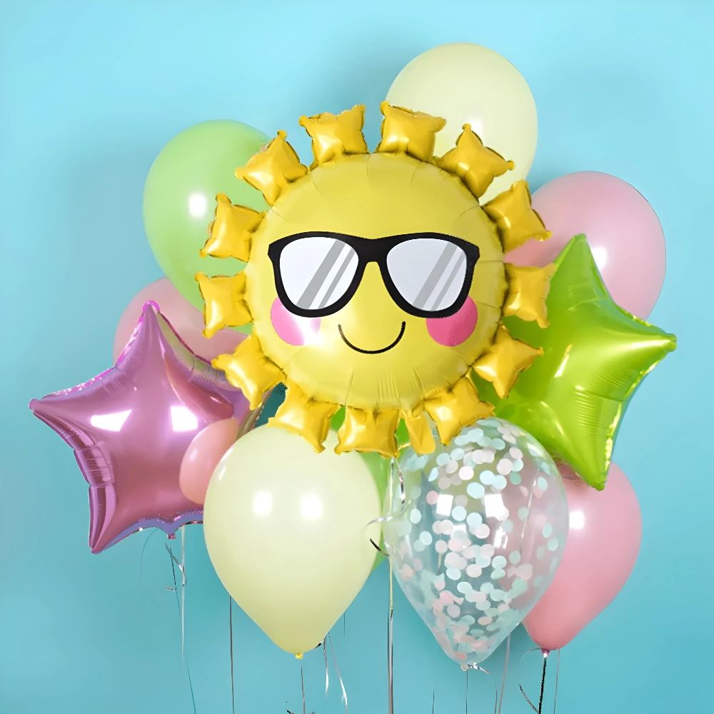 Funfiniti - Sun Smiley Foil Balloon - Yellow