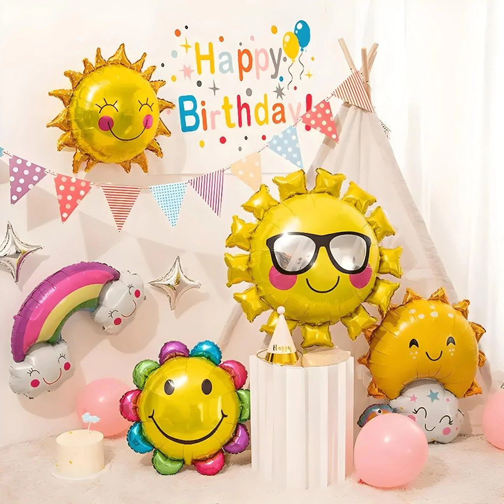 Funfiniti - Sun Smiley Foil Balloon - Yellow