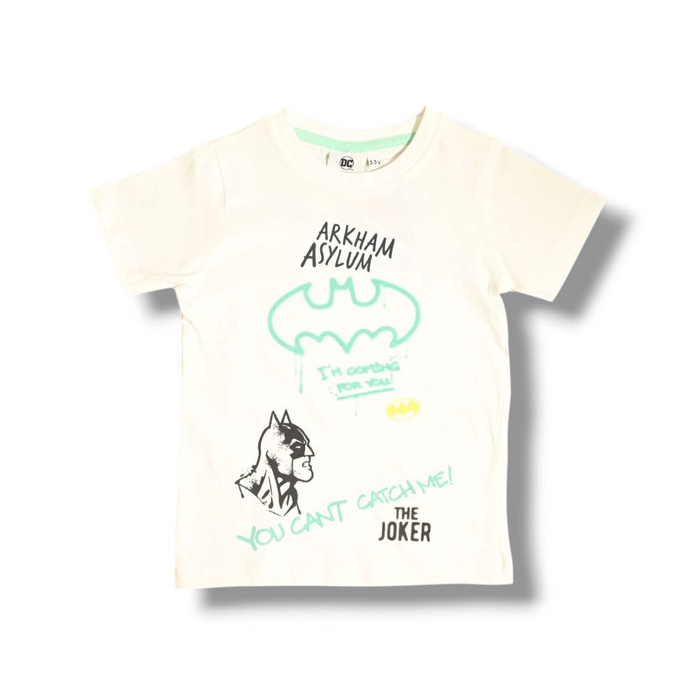 Batman - 2pc-Set - Boy's Summer T-Shirt And Short - White/Green