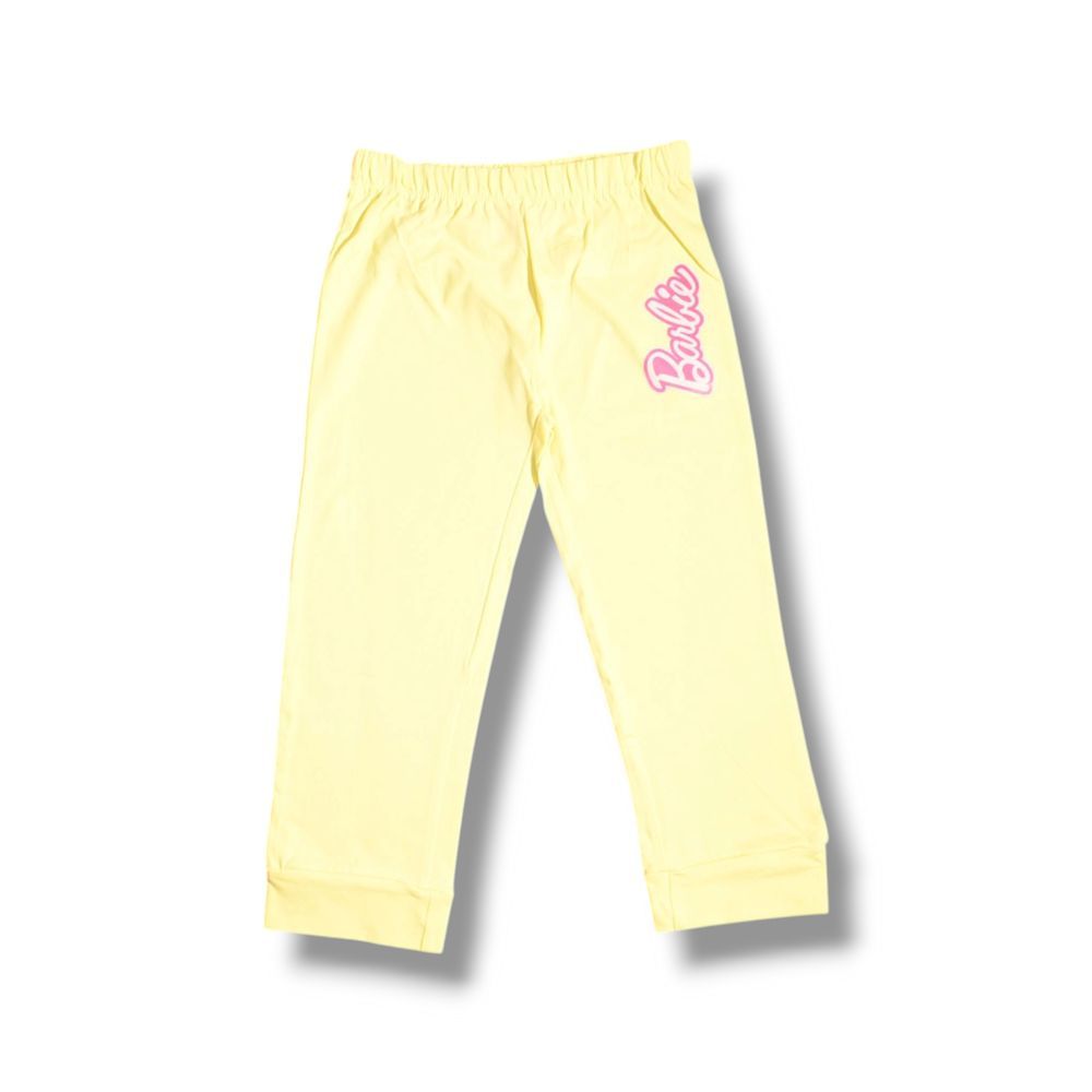 Barbie - 2pc-Set - Girl's Short Sleeve Top And Pyjama Pants- Pink/Yellow