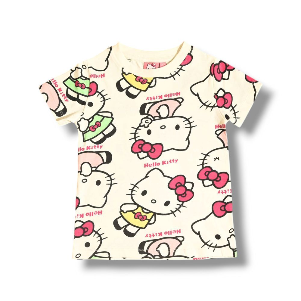 Hello Kitty - 2pc-Set - Girl's T-Shirt And Short - Cream