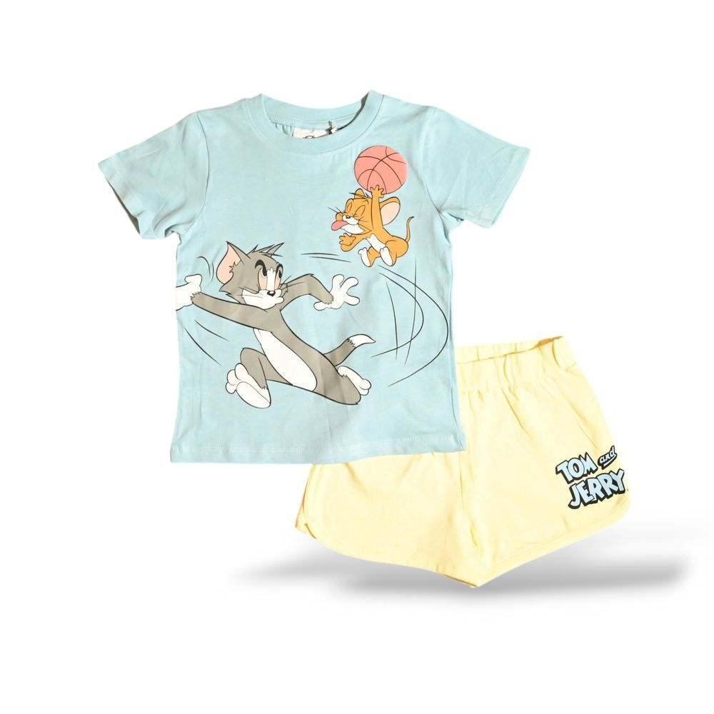 Tom & Jerry - Girls Short Set - Blue/Yellow