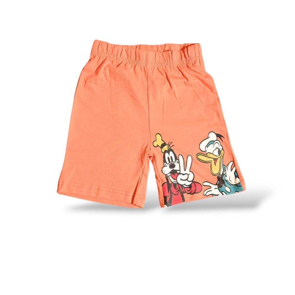 Mickey & Friends - 2pc-Set - Boy's Printed T-Shirt & Shorts - Coral