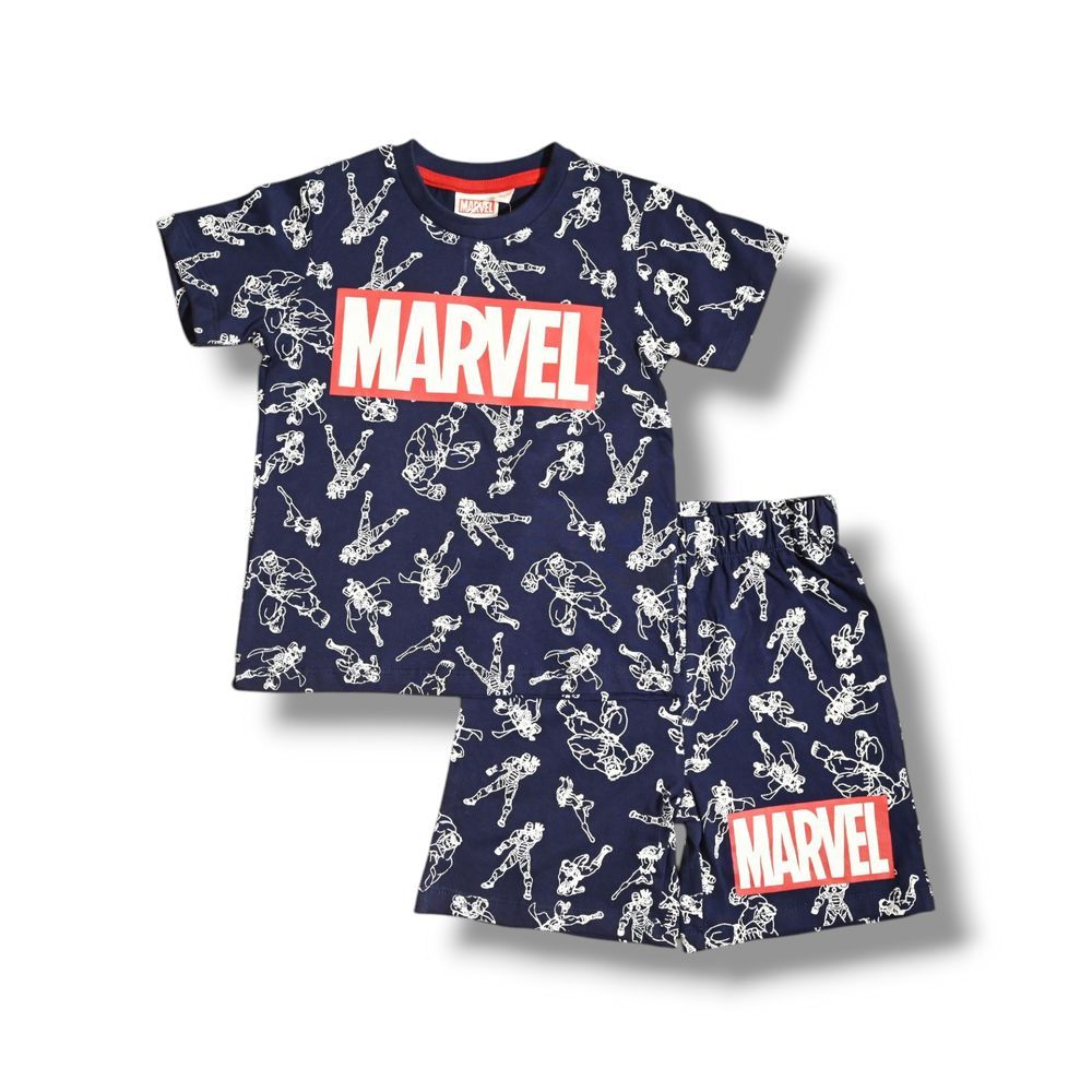 Marvel - Boy's Summer T-Shirt And Short - Navy