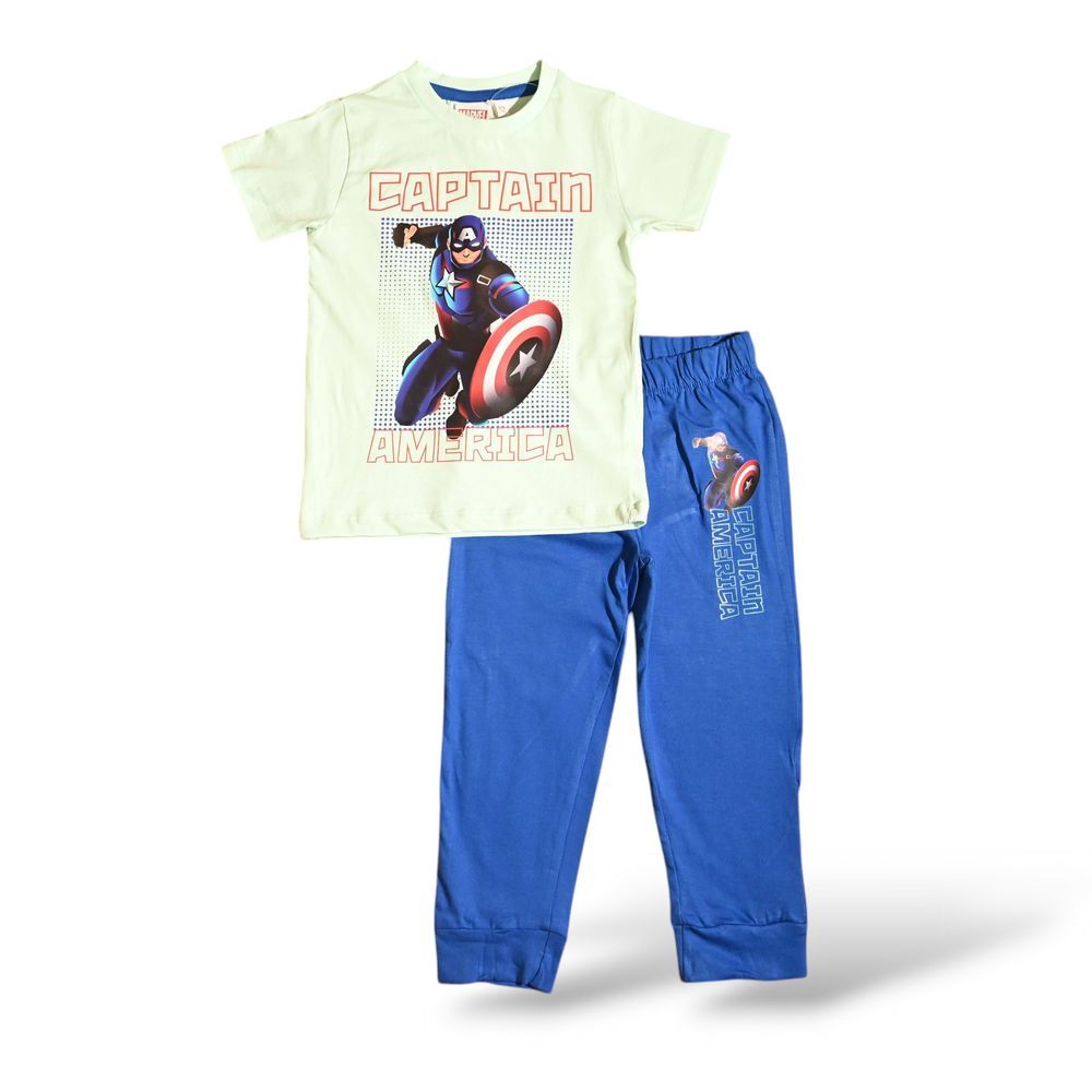 Avengers - 2pc-Set - Boy's Captain America Printed Pyjama T-Shirt & Pants