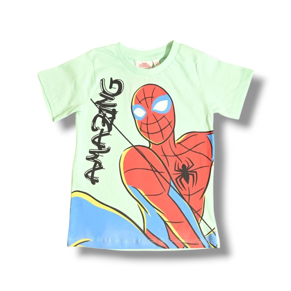 Spiderman - 2pc-Set - Boy's Printed T-Shirt & Summer Shorts - Green