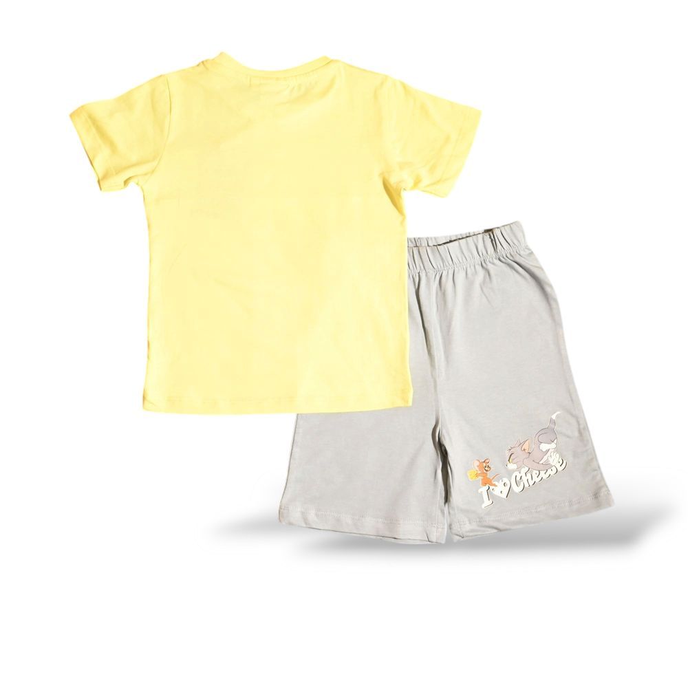 Tom & Jerry - Boys Short Set - Yellow/Grey