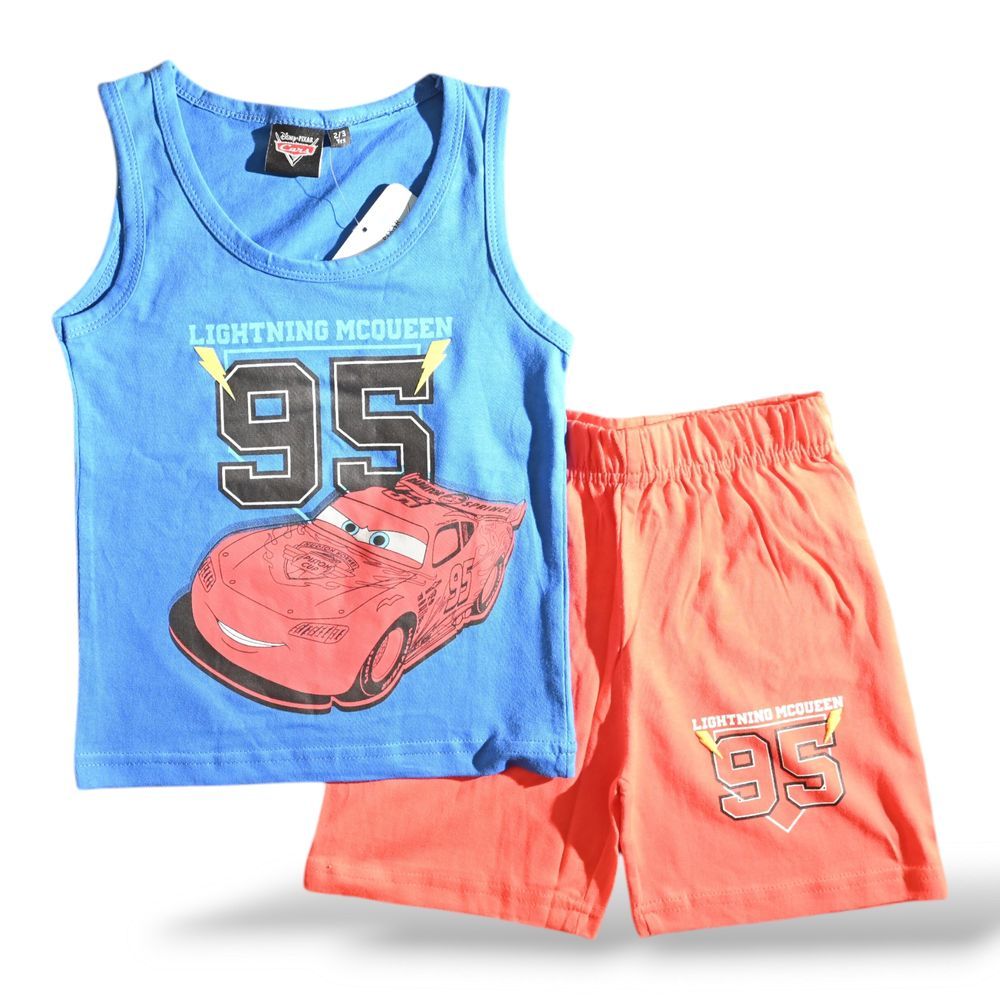 Cars - 2pc-Set - Boy's Summer Sleeveless Top And Short - Red/Blue