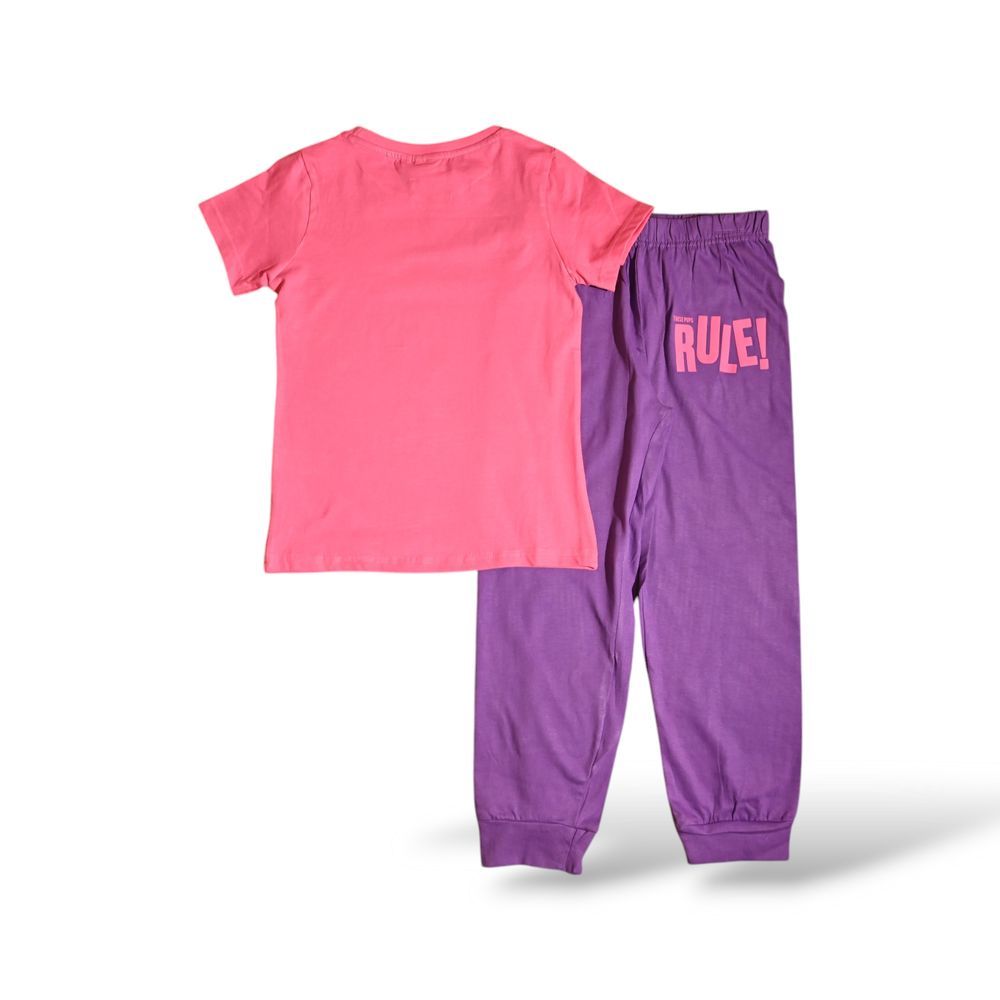 Paw Patrol - 2pc-Set - Girl's Short Sleeve Top And Pyjama - Purple/Pink