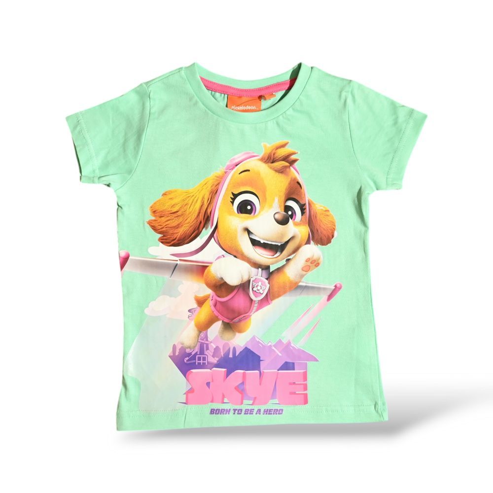 Paw Patrol - 2pc-Set - Girl's Skye Printed Pyjama T-Shirt & Pants - Green/Pink