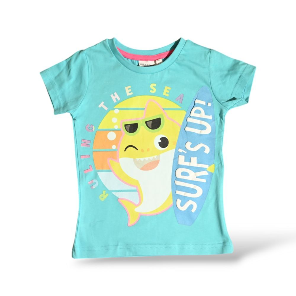 Baby Shark - 2pc-Set - Girl's Short Sleeves Pyjama T-Shirt & Pants - Green/Pink