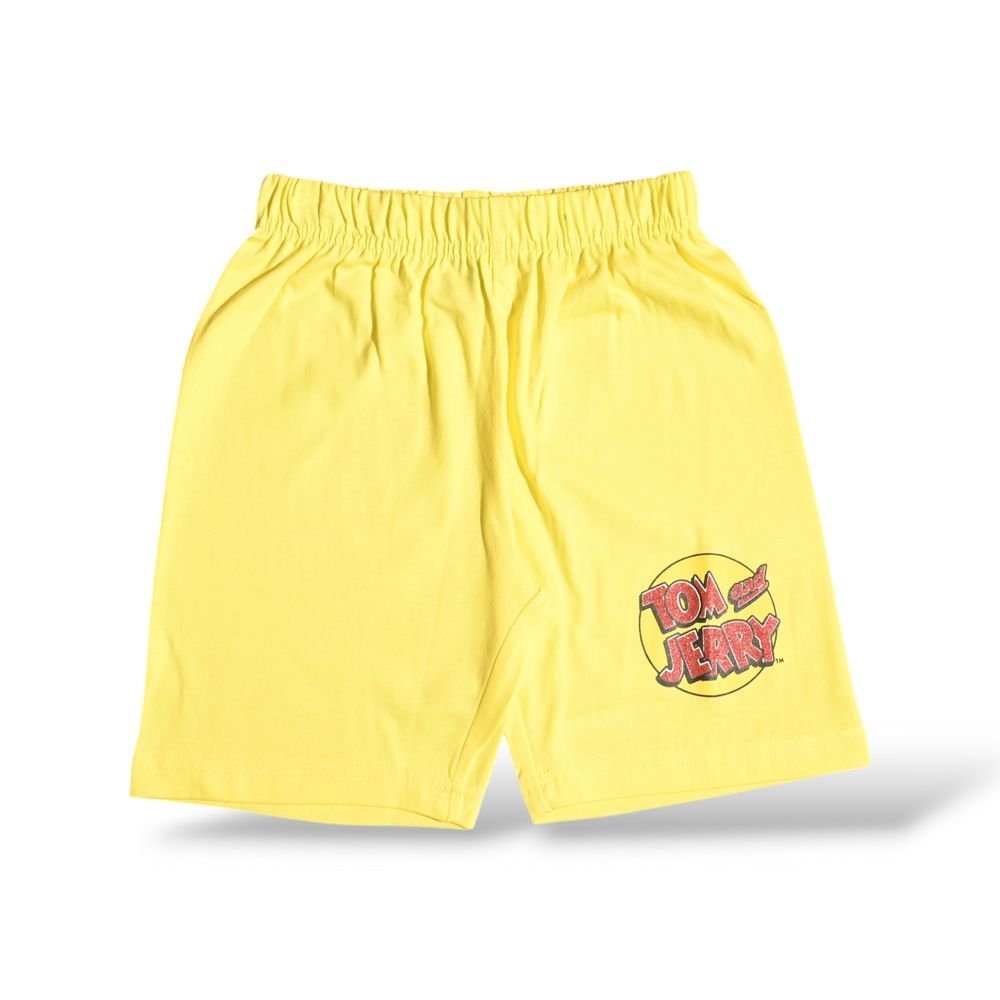 Tom & Jerry - 2pc-Set - Girl's Cotton T-Shirt & Shorts - Yellow