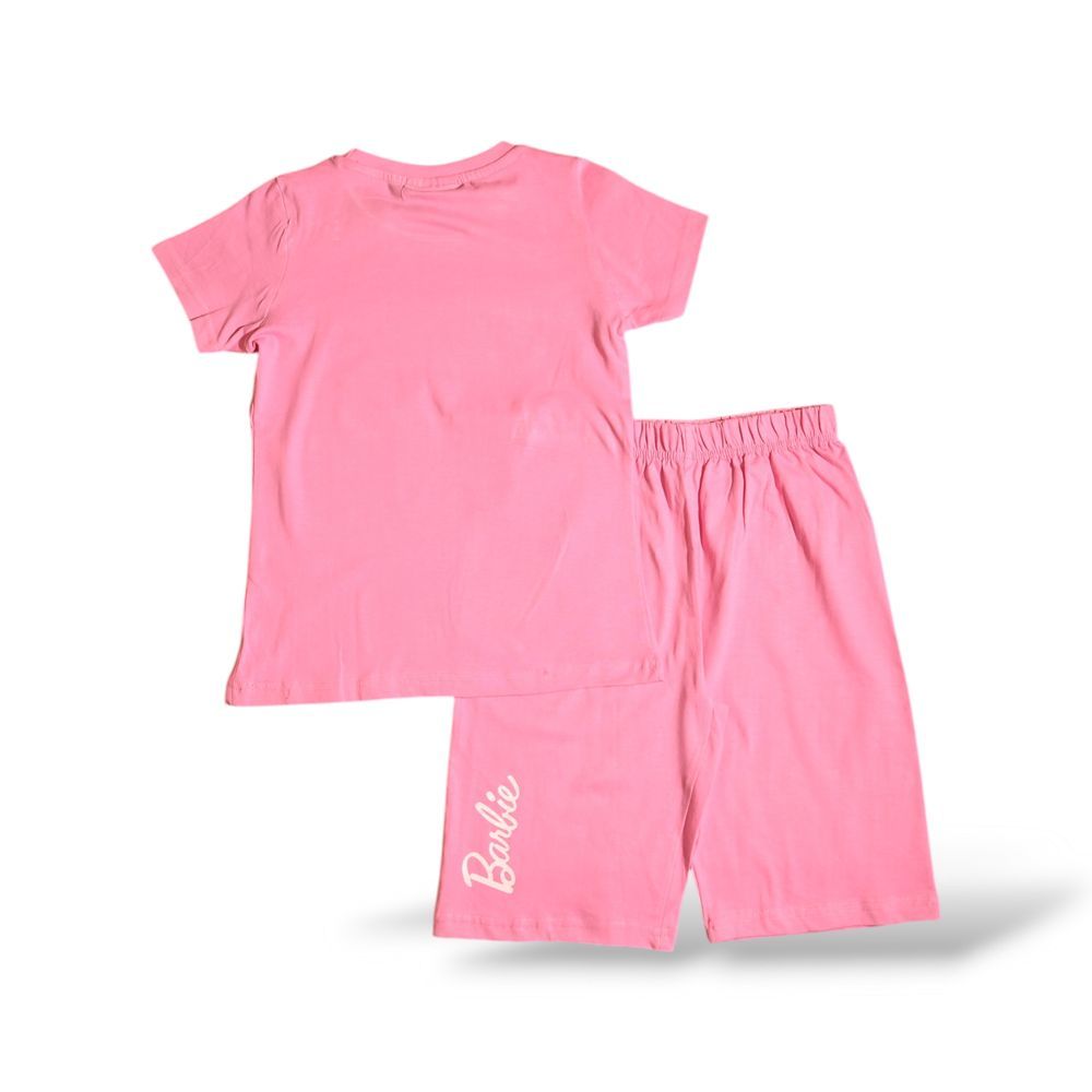 Barbie - 2pc-Set - Girl's Cotton T-Shirt & Shorts - Pink