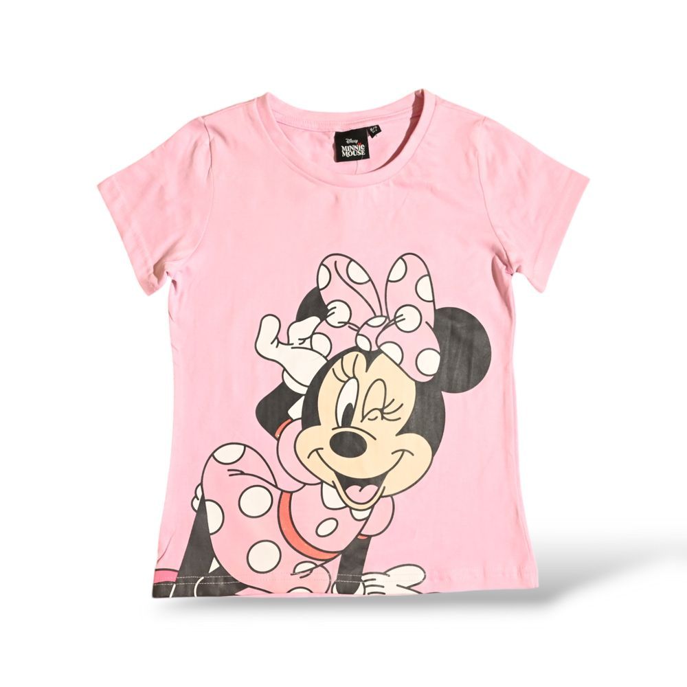 Minnie Mouse - 2pc-Set - Girl's Cotton T-Shirt & Shorts - Pink