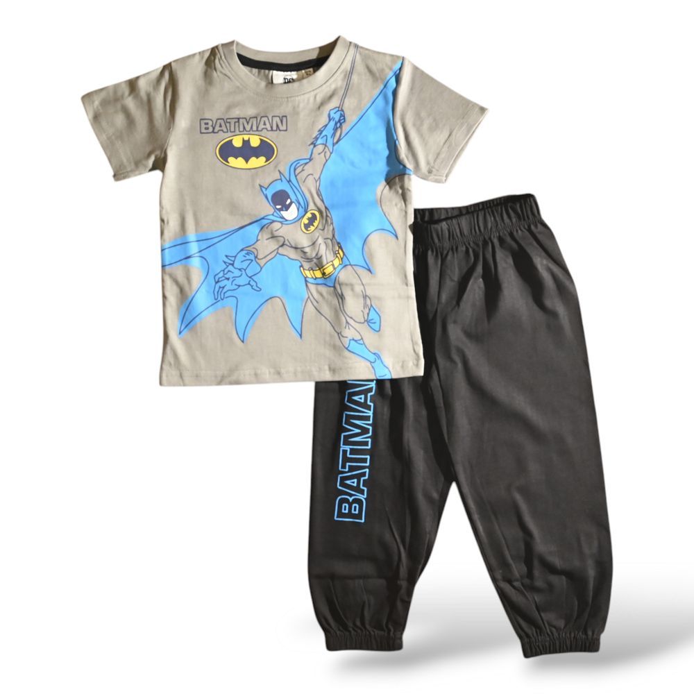 Batman - 2pc-Set - Kids Short Sleeve Top And Pyjama - Grey/Black