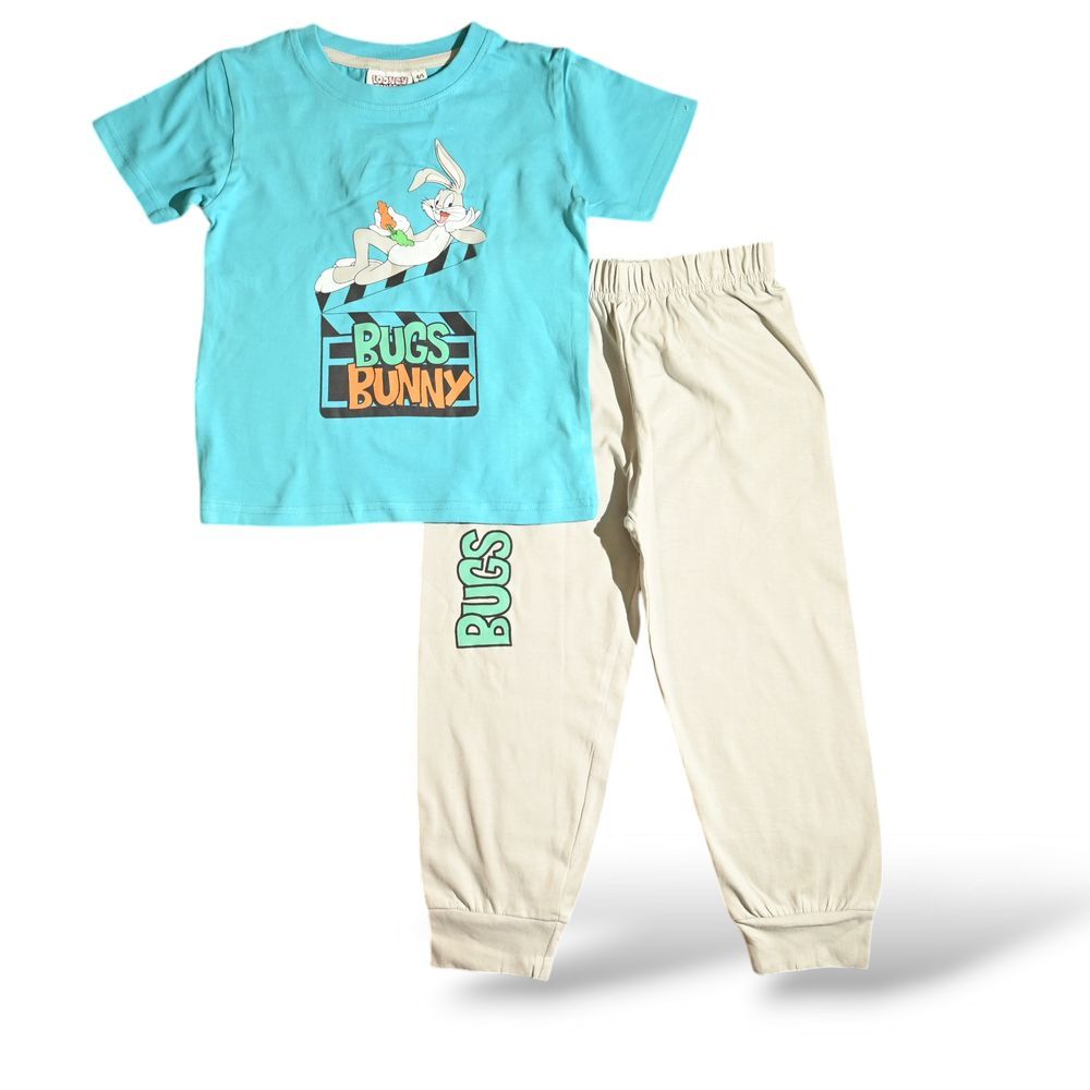 Looney Tunes - Bugs Bunny Kids Pyjama Set - Blue Gey