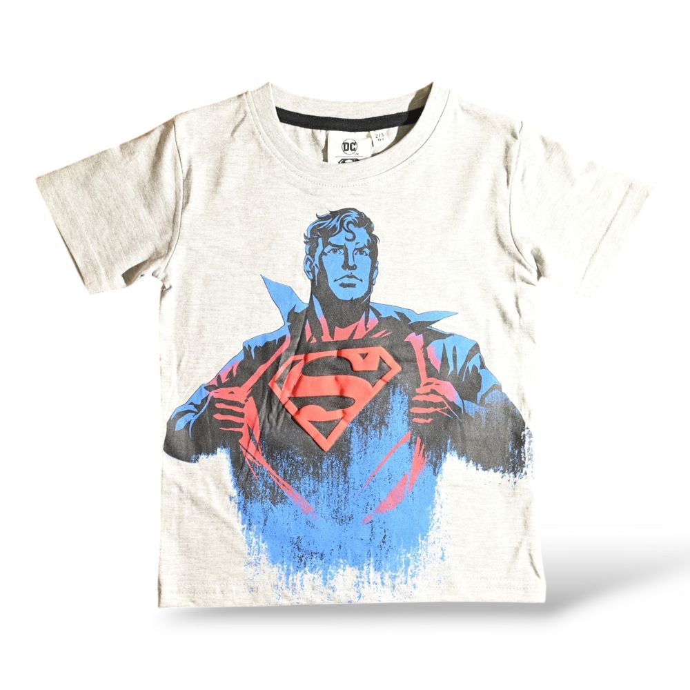 Superman - 2pc-Set - Kids Short Sleeve Top And Pyjama - Grey/Black