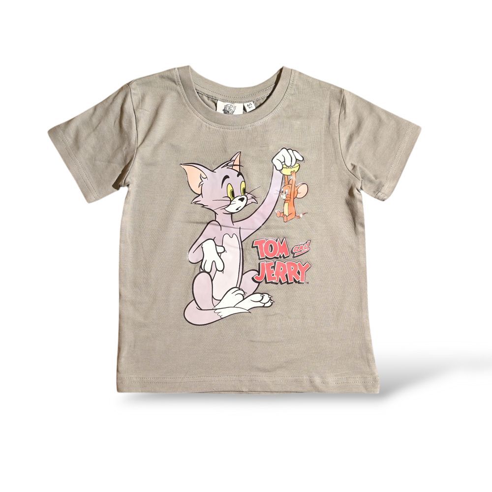 Tom & Jerry - Kids Cotton T-Shirt & Joggers Set - Grey