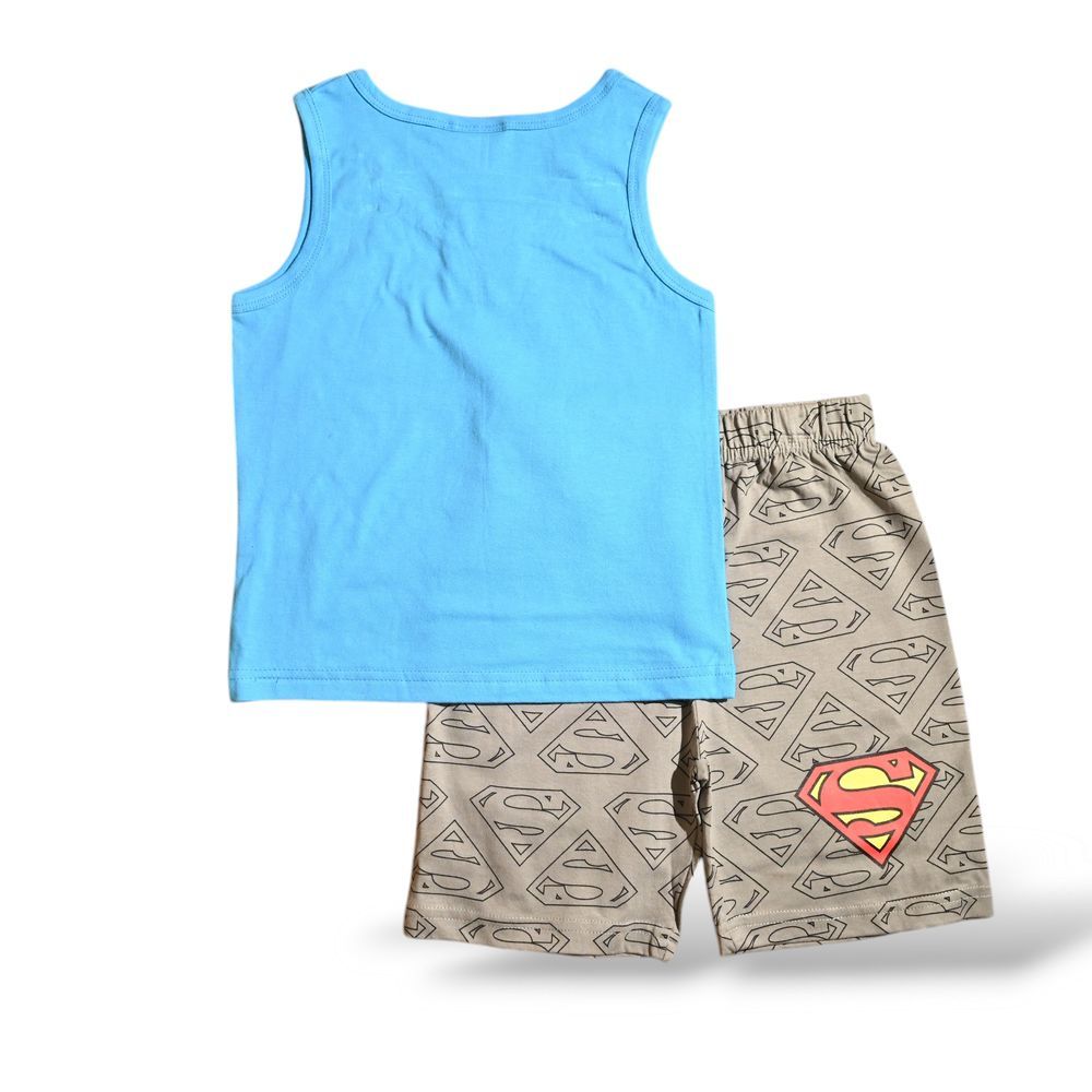 Superman - Boys Summer Sleeveless & Short Set - Blue/Grey