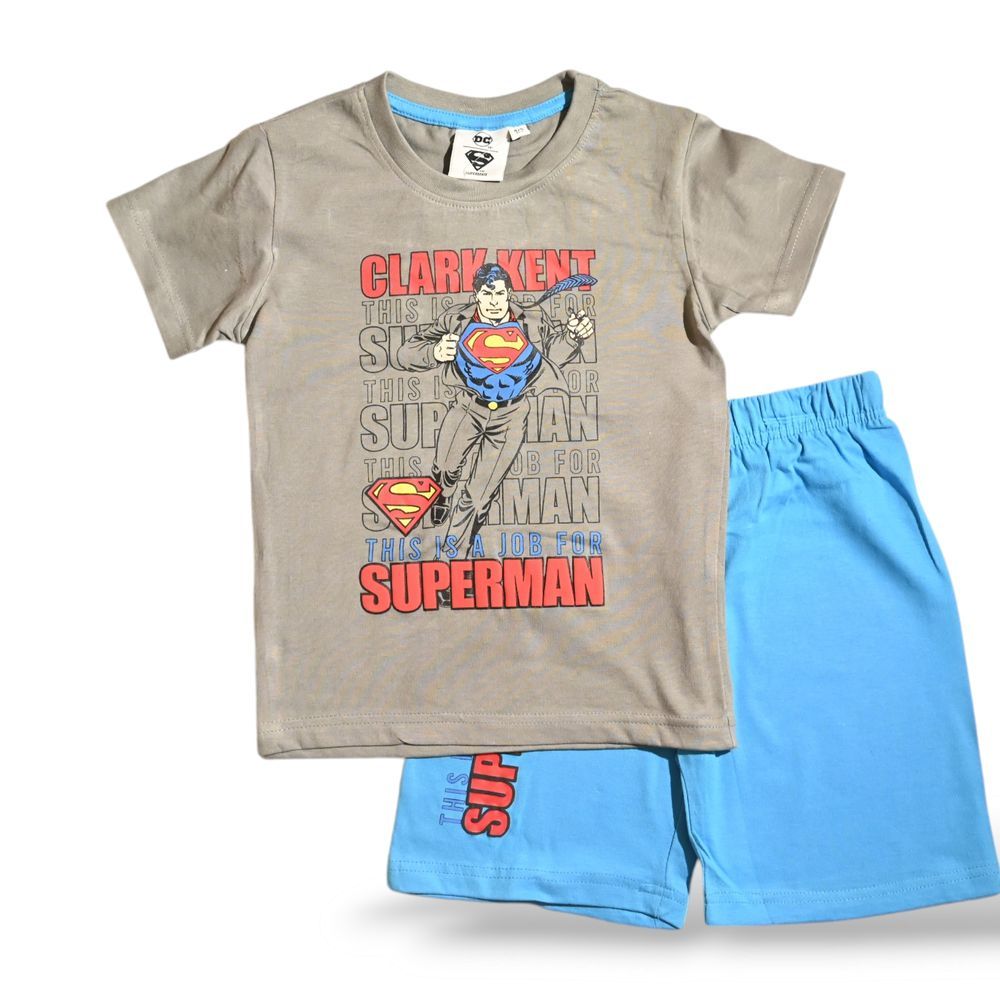 Superman - DC Comics Boys T-Shirt & Shorts Grey/Blue